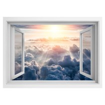 Ventanas 3d vinilo rayos de sol en las nubes